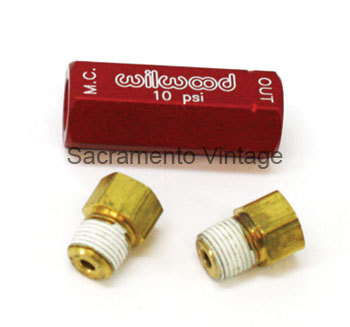 [11944] RESIDUAL PRESSURE VALVE 10 POUND WITH FITTINGS WILWOOD
