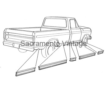 [201188] ROCKER MOLDING SET-6ft BED 1973-79