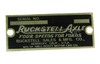 [03272] RUCKSTELL AXLE DATA PLATE 1909-25