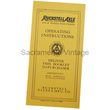 [09039] RUCKSTELL OPERATING INSTRUCTIONS 1909-27