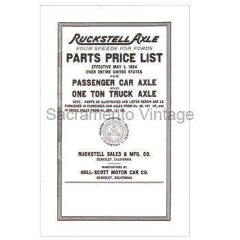 [09039-2] RUCKSTELL PARTS LIST 1909-27
