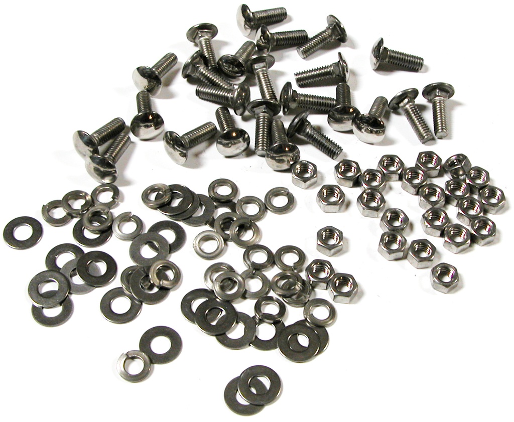 [08134-6] RUNNING BOARD MOUNTING BOLTS- ALL STAINLESS w/ polished heads  1948-52
