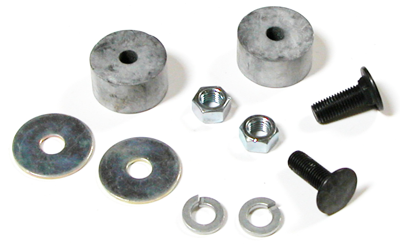 [08134-1] RUNNING BOARD TO FENDER RUBBER SPACER & ZINC HARDWARE-  PICKUP 1953-56