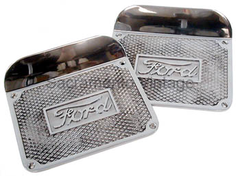 [01067-1] RUNNING BOARD STEP PLATES- Ford Box Logo SET OF 2