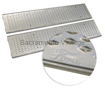 [04330-1] RUNNING BOARDS- 1926-27 STEEL WITH FORD AND DIAMOND DESIGN