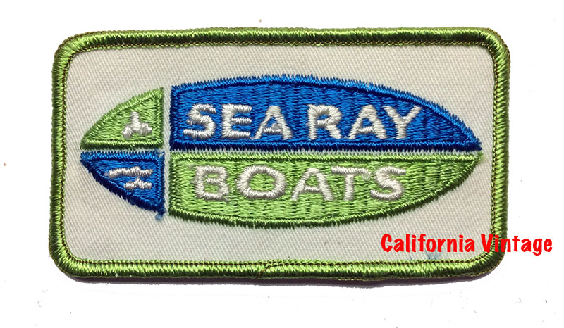 [PATCH-SEARAY] SEARAY BOATS EMBROIDERED PATCH 3-1/2 X 2 BLUE GREEN AND WHITE