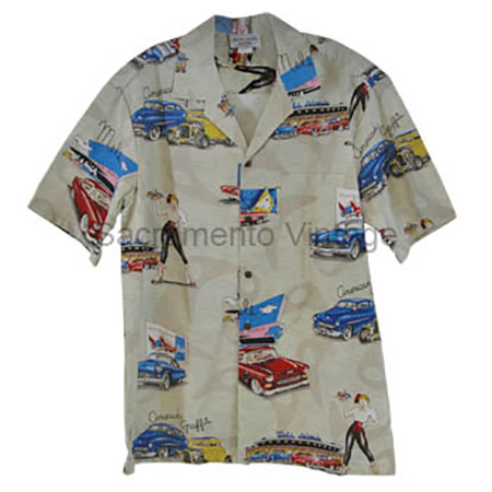 [09710-29-S] SHIRT - GRAFFITI PRINT TAN SMALL