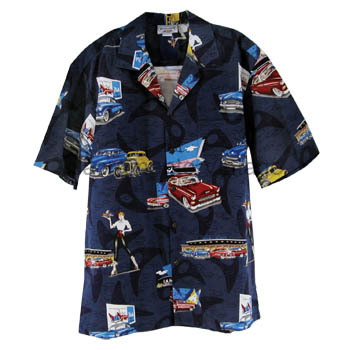 [09710-28-S] SHIRT- GRAFFITI PRINT NAVY SMALL