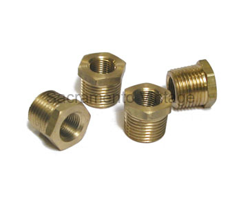 [03862] SPARK PLUG ADAPTERS (4) 1909-27 BRASS T PIPE THREAD TO 14MM