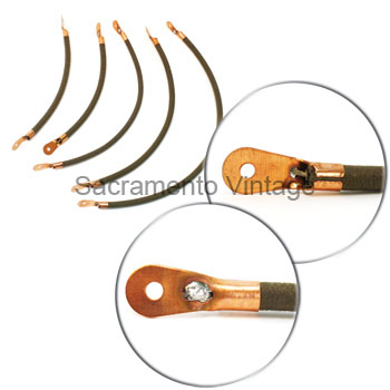 [03859-1] SPARK PLUG AND MAG WIRES- SHOW 1909-14 BROWN W/COPPER ENDS