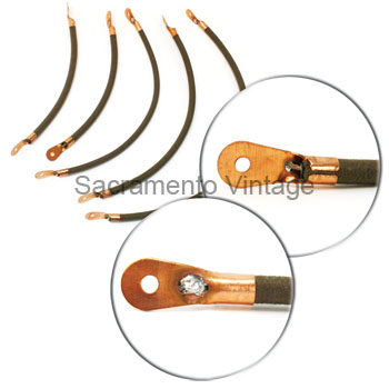 [03859-5] SPARK PLUG AND MAG WIRES- SHOW 1910-11 W/COPPER ENDS TORPEDO