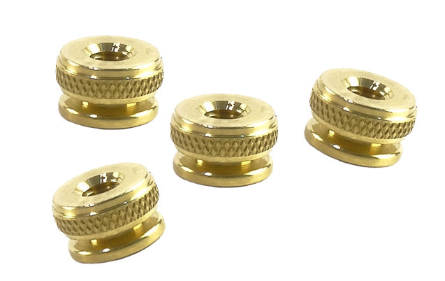 [00637-4] SPARK PLUG KNURLED TOP KNOBS- brass (4) for Motorcraft & Autolite 1928-34