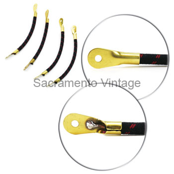 [03859-4] SPARK PLUG WIRES- SHOW 1926-27 BLACK WITH RED BRASS ENDS 7MM