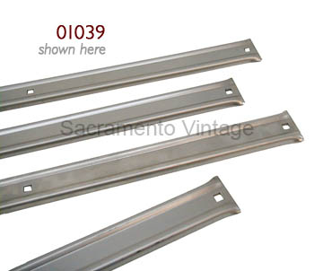 [01039-1] BED SKID STRIPS- PLAIN STAINLESS STEEL  1928-31