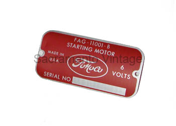 [07834] STARTER ID TAG METAL 1948-55