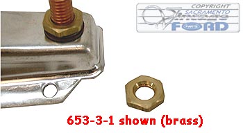 [00653-3] STARTER SWITCH NUTS- copper 1928-30 SET OF 2