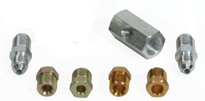 [12005-21-KIT] STOP LIGHT SWITCH STEEL 'T' FITTING- 3/16" IF / 1/8" PIPE / 3/16" IF AND ADAPTORS 1/4" x 1/8" PIPE / 1/4" INVERTED FLARE / -3 AN