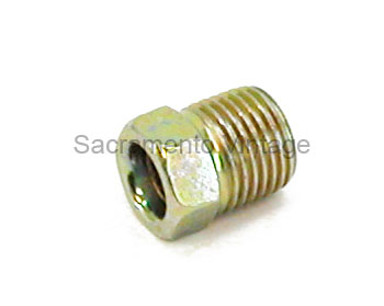 [12005-4] STEEL BRAKE LINE FITTING- SHORT NUT 1/4" INVERTED FLARE