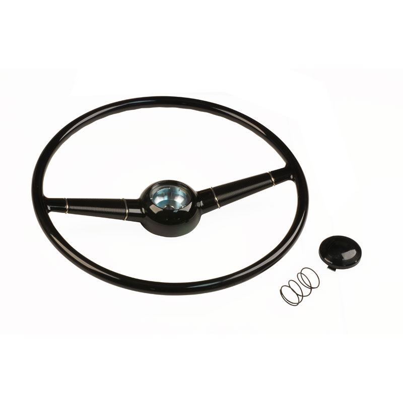 [06185-12] STEERING WHEEL- 17" DELUXE GLOSS BLACK / DELUXE 1940