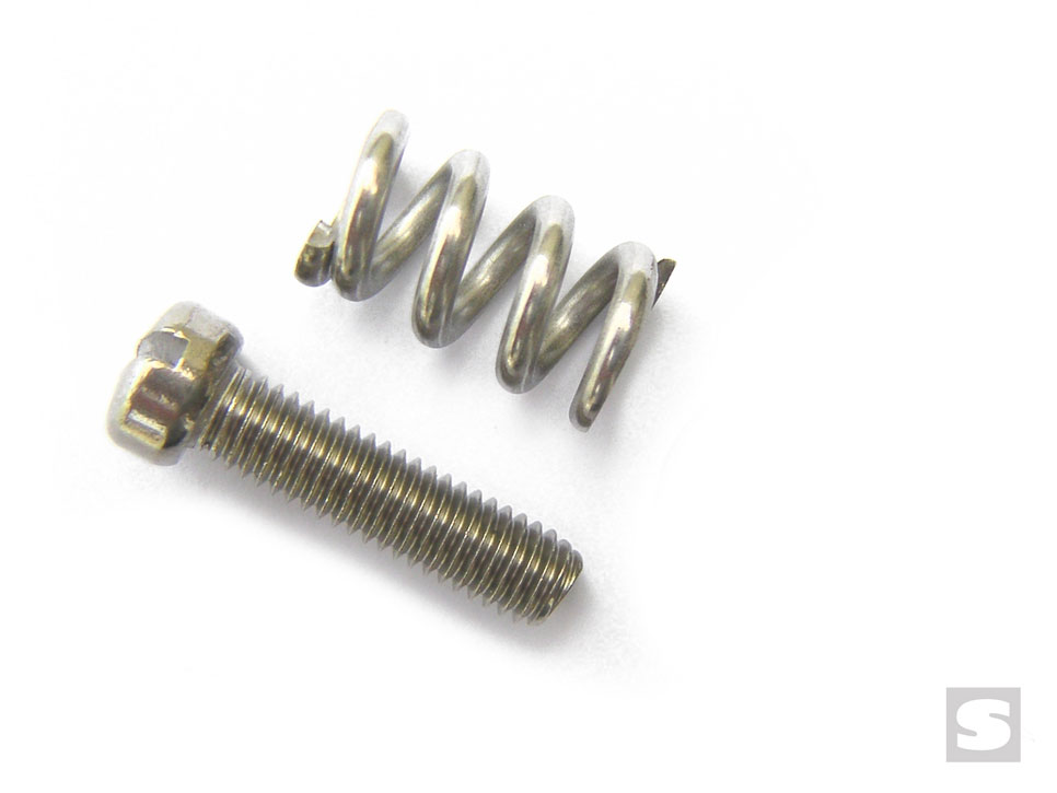[05897-89] STOP SCREW and SPRING- Genuine stainless steel