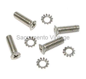 [08521-1] STRIKER PLATE SCREWS- plain (4) 1948-52