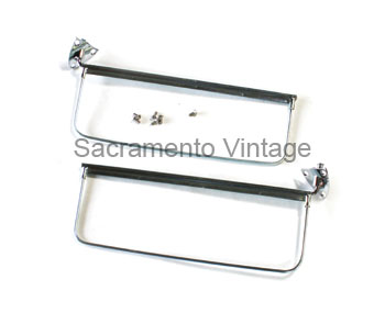 [06582] SUN VISOR FRAMES/BRACKETS CHROME 1935-48 PASSENGER