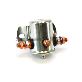 [06039-1] STARTER SOLENOID - METAL CASE WITH PUSH BUTTON- Ford Script  1937-51 PU, 1937-48 Car- BUTTON FACES DOWN