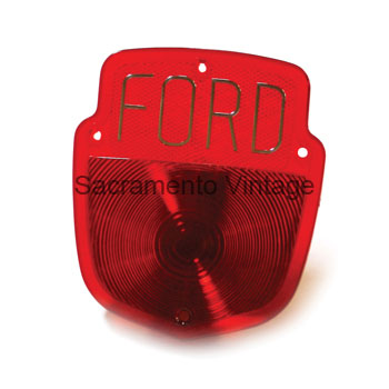 [07975-2-F] TAIL LIGHT LENS SILVER FOIL FORD BLOCK LETTERS 1955-56