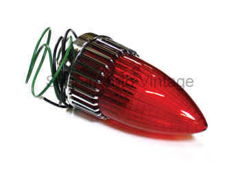 [13250-6] TAIL LAMP 1959 CADILLAC L.E.D RED LENS & CHROME BASE 12 VOLT