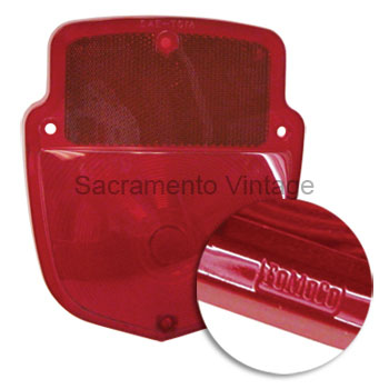 [07975-0] TAIL LAMP LENS- 1955-56 FoMoCo LOGO - SHIELD STYLE