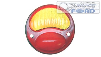 [00727] TAIL LAMP LENS- GLASS / red & amber 1928-31