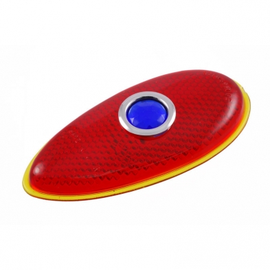 [06137-3] TAIL LAMP LENS- GLASS W/BLUE DOT 1938-39
