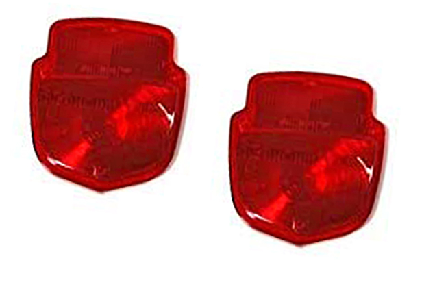[07975-56] TAIL LIGHT LENS SET- minor scuffs/scratches / SAVE! 1955-56 SHIELD STYLE - -sale- SET OF 2