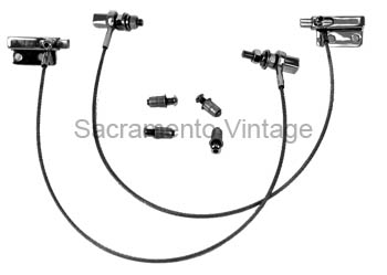 [08418-16-W] TAILGATE CABLE and LATCH SET 22 INCH WELD ON 1953-72 POLISHED STAINLESS