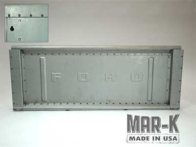 [08421-1-4] TAILGATE WITH FORD BLOCK LETTERS CUSTOM USE WITH HIDDEN LATCHES & FOLDING ARMS/LINKS 1953-72