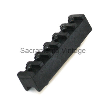[03885-3] TERMINAL BLOCK- AUTHENTIC HARD RUBBER / 6 GANG 1923-27 WITH STEEL FIREWALL