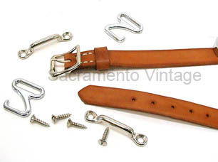 [01176] TOP HOLD DOWN STRAPS- brown 1930-31