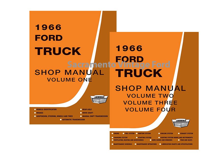 [09300-66] TRUCK SHOP MANUAL - F-100 1966 VOLUMES 1,2,3,4