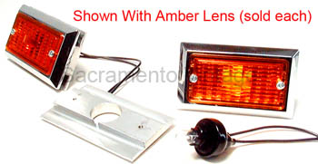 [00723-R] TURN SIGNAL- RED 6-V CHROME BEZEL Bumper Mount 1928-31