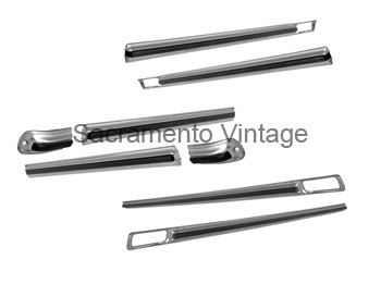 [201173-1] UPPER BODY MOLDING SET LONG BED W/BLACK VINYL INSERT 1973-79