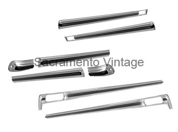 [201177-1] UPPER BODY MOLDING SET RACE TRACK W/BLACK INSERT LONG BED 1973-79