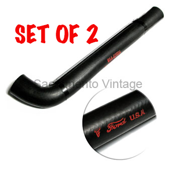[05725] UPPER RADIATOR HOSES (2)- F-O-R-D SCRIPT 1939 DLX & 1940-41
