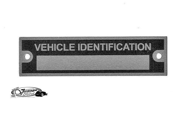 [00662-8] VEHICLE IDENTIFICATION PLATE - UNIVERSAL -ALUMINUM- BLANK 3-1/4 X 7/8