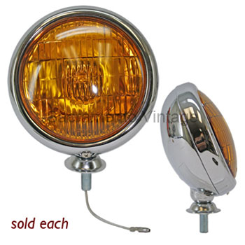 [13200-20-12] VINTAGE FOG LIGHT- 12 VOLT WITH AMBER QUARTZ BULB HALOGEN 5 INCH DIAMETER