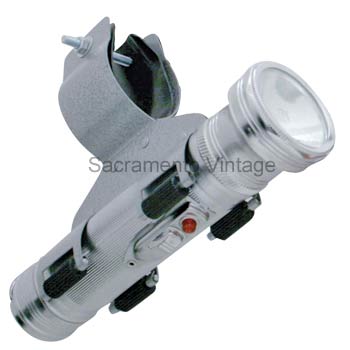 [FL1942-2] VINTAGE LED FLASHLIGHT & HOLDER MOUNTS TO STEERING COLUMN UP TO 1-7/8