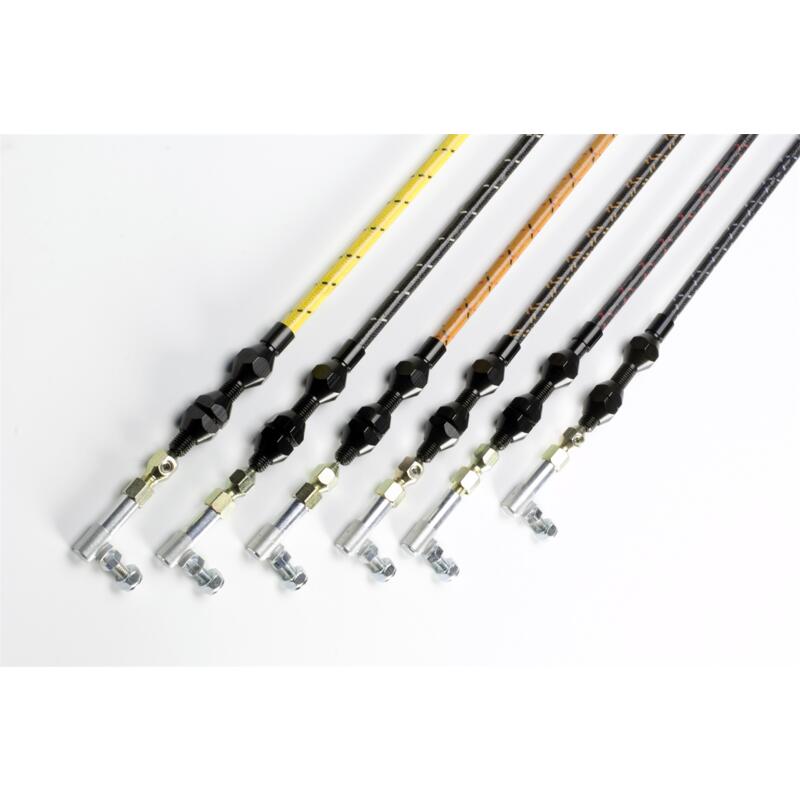 [13482-10-36] THROTTLE CABLE- VINTAGE SERIES BLACK w/ RED TRACER- CLOTH LIKE COVERED 36"