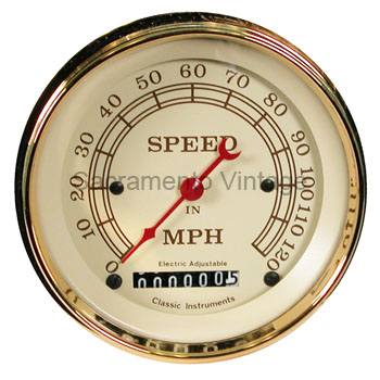 [12931] VINTAGE SPEEDOMETER 0-120MPH GOLD