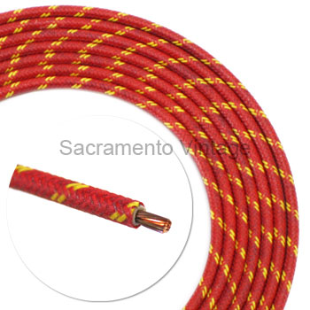 [17656] VINTAGE WIRE 12 GA RED W/2 YELLOW 10 FT ROLL
