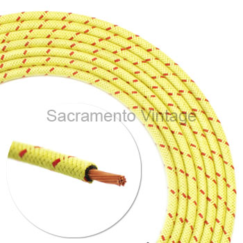 [17659] VINTAGE WIRE 12 GA YEL W/1 RED 10 FT ROLL