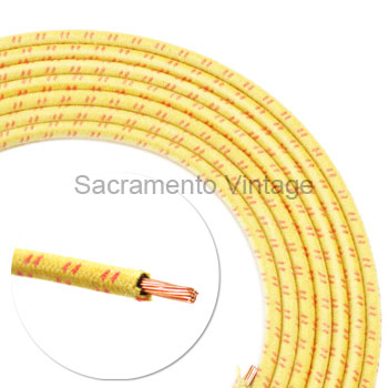 [17660] VINTAGE WIRE 12 GA YEL W/2 RED 10 FT ROLL